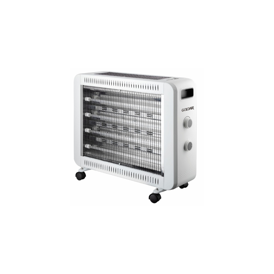 Goldair - 6 Bar 2400 Watt Quartz Heater with Wheels - White GQH-42400