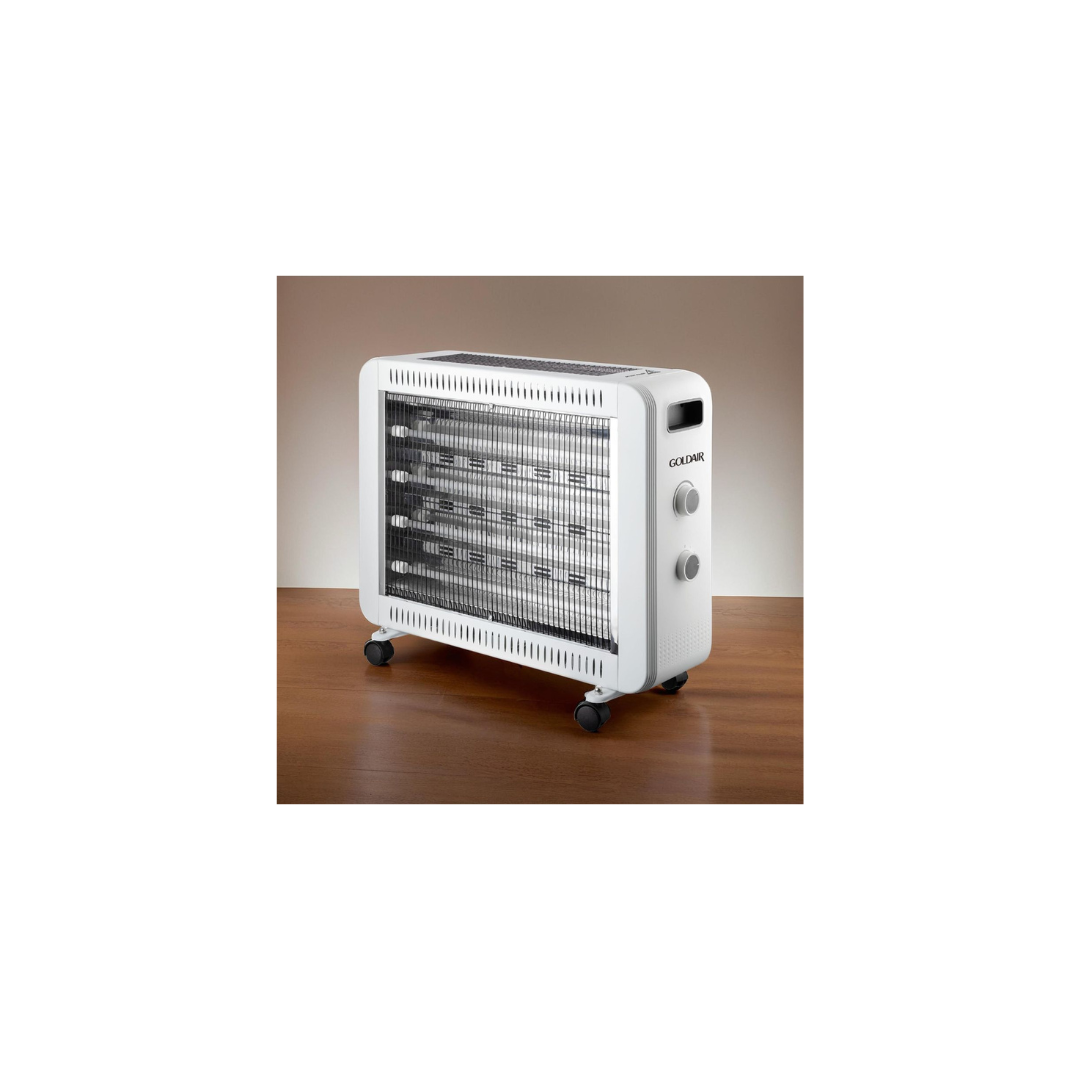 Goldair - 6 Bar 2400 Watt Quartz Heater with Wheels - White GQH-42400