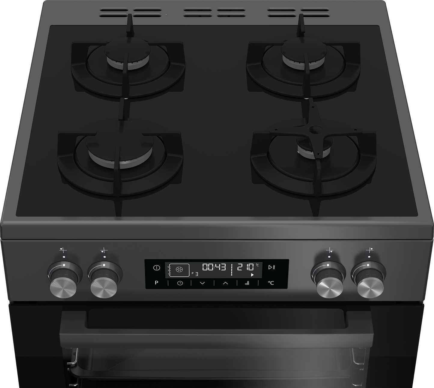FVM81430DA: 60cm Anthracite Multifunction Gas on Glass Freestanding Stove