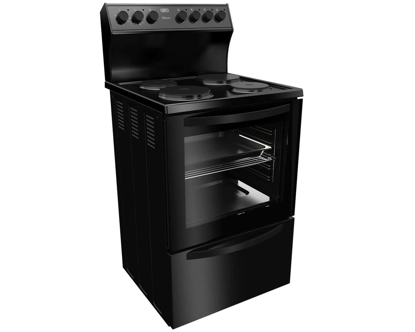 DSS694: Defy 60cm 4 Plate Electric Stove - Black