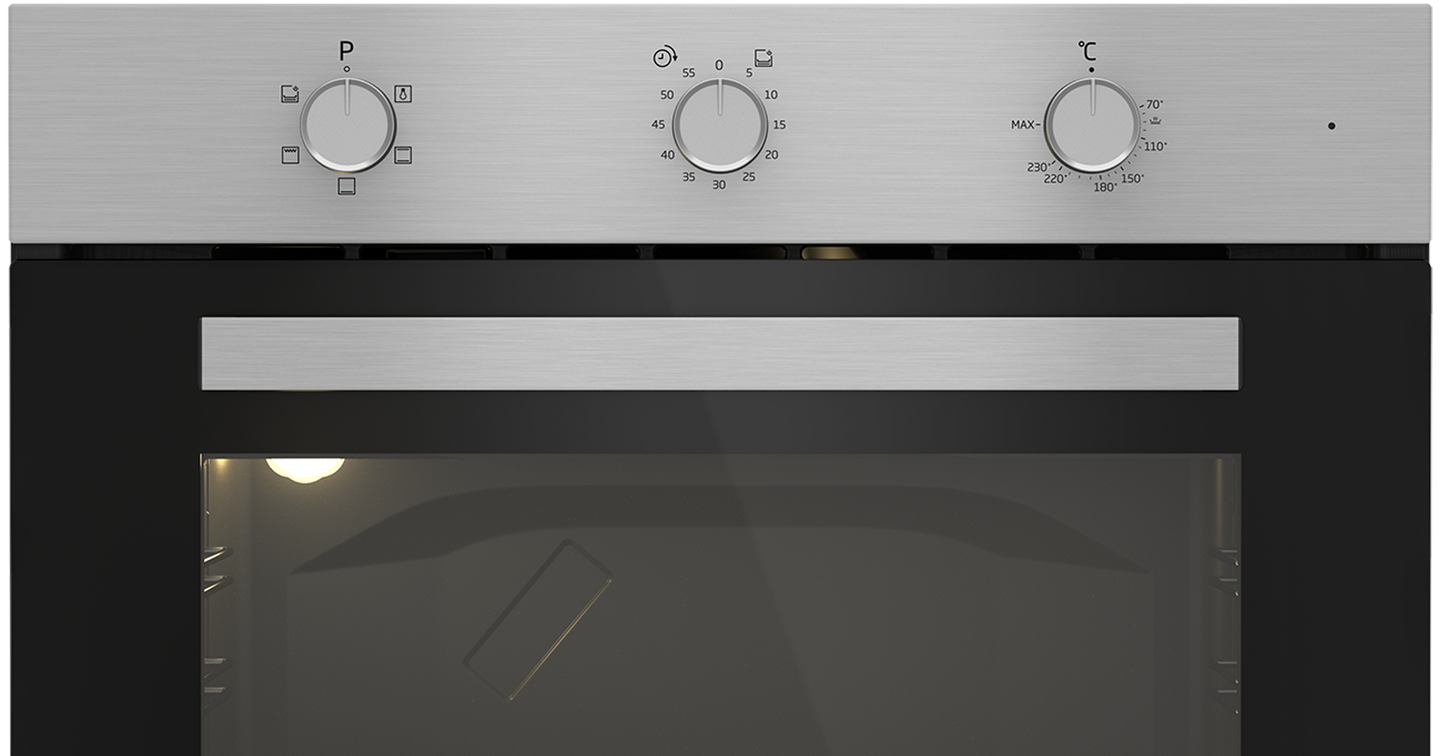DCB843E: Defy Slimline Bundle - 60cm Eye Level Oven Stainless Steel + 4 Burner Slimline Gas Hob Stainless Steel