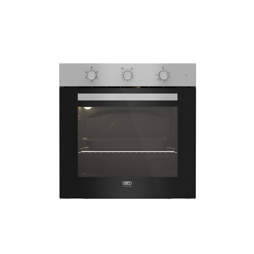 DCB843E: Defy Slimline Bundle - 60cm Eye Level Oven Stainless Steel + 4 Burner Slimline Gas Hob Stainless Steel