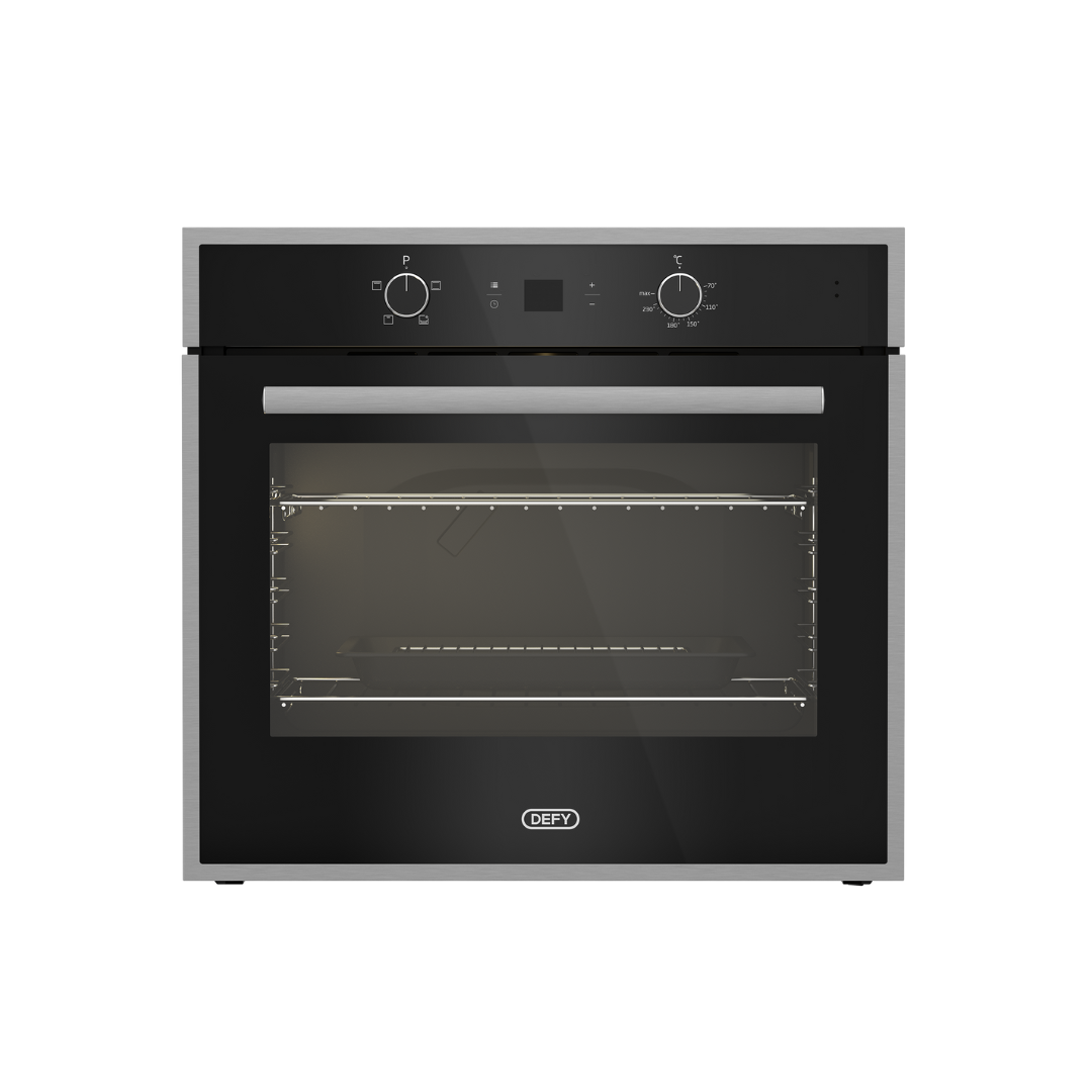 DBO772: Defy Gemini Eye-Level Static Oven - Black Glass
