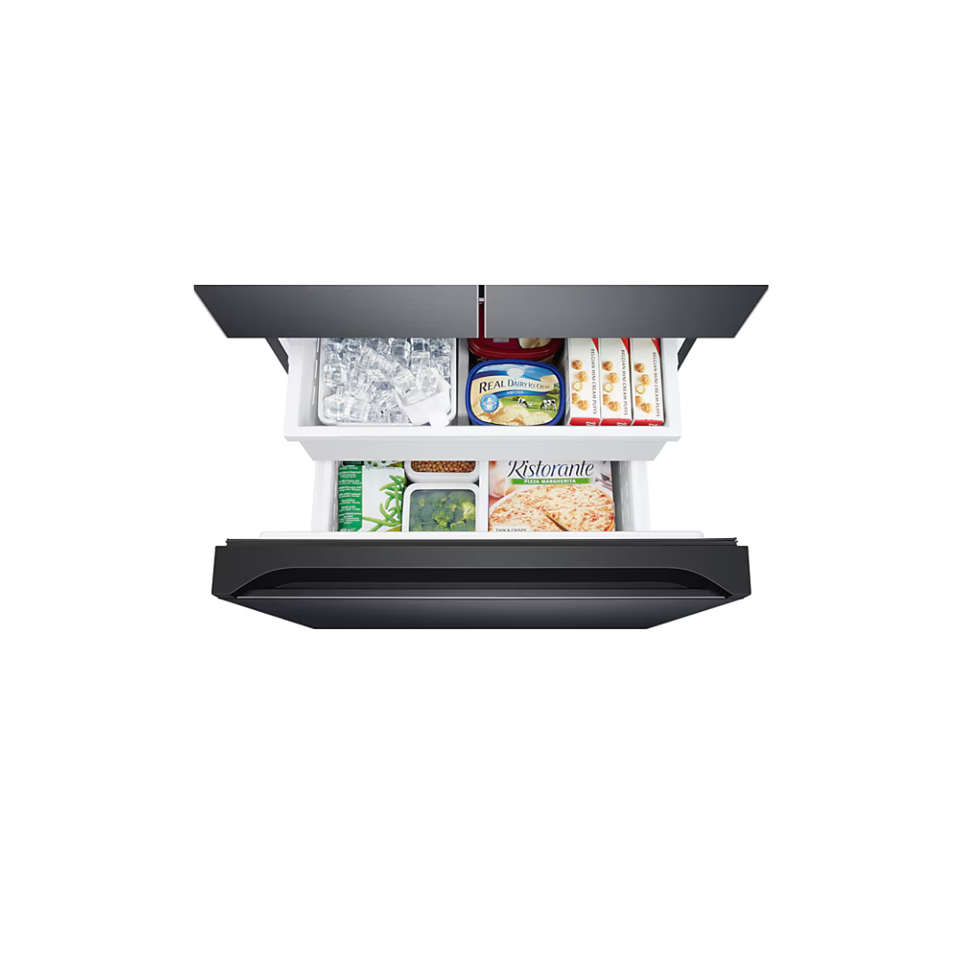 French Door Fridge with Drawer and Twin Cooling System, Black,470l
