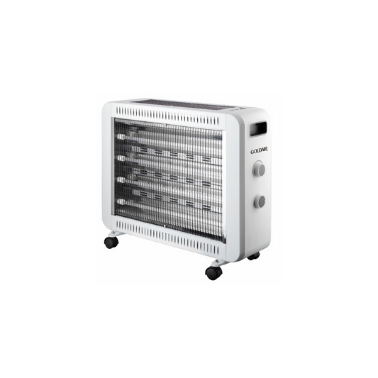 Goldair - 6 Bar 2400 Watt Quartz Heater with Wheels - White GQH-42400