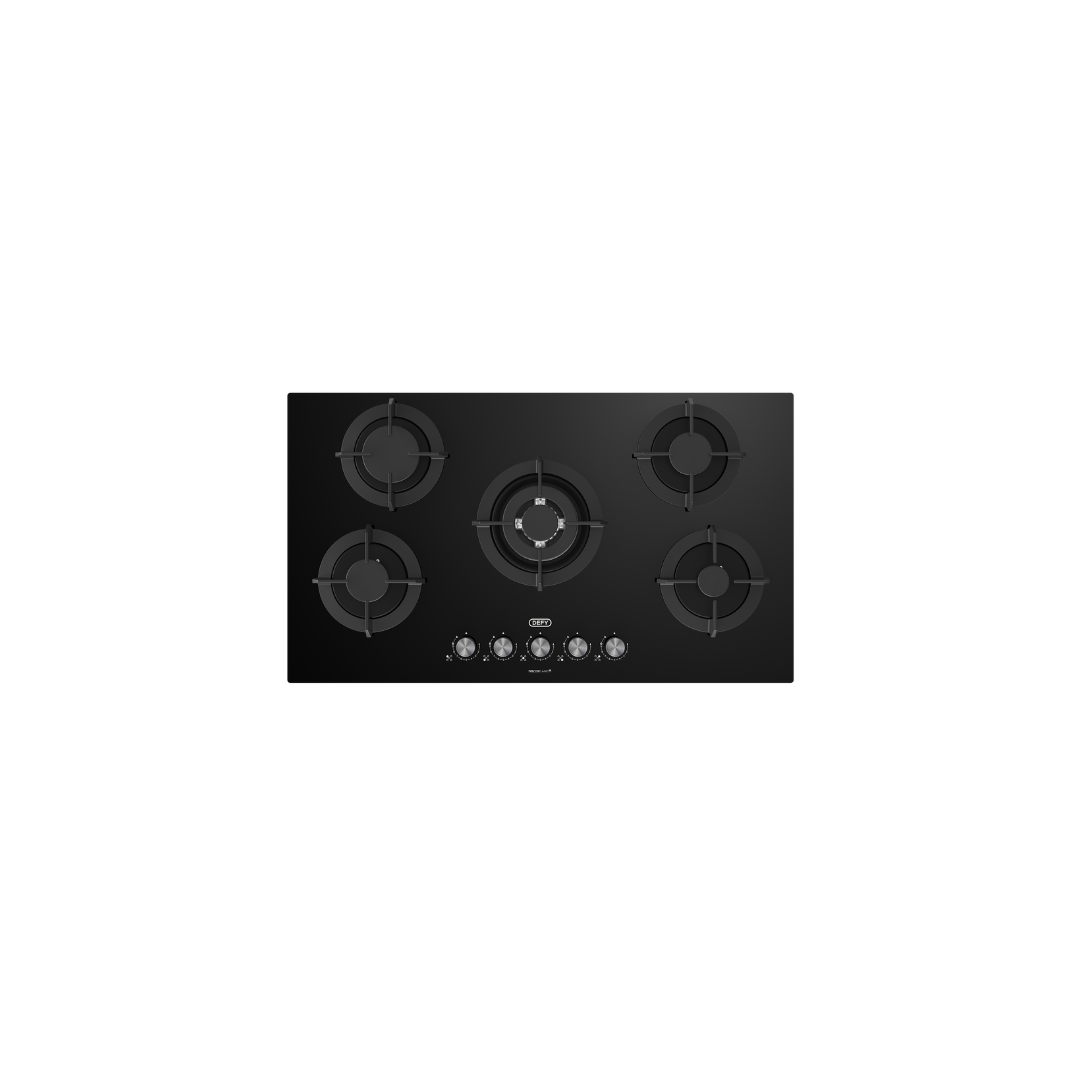 DHG 905: Defy 90cm Gemini Gas on Glass Hob with Precise Flame