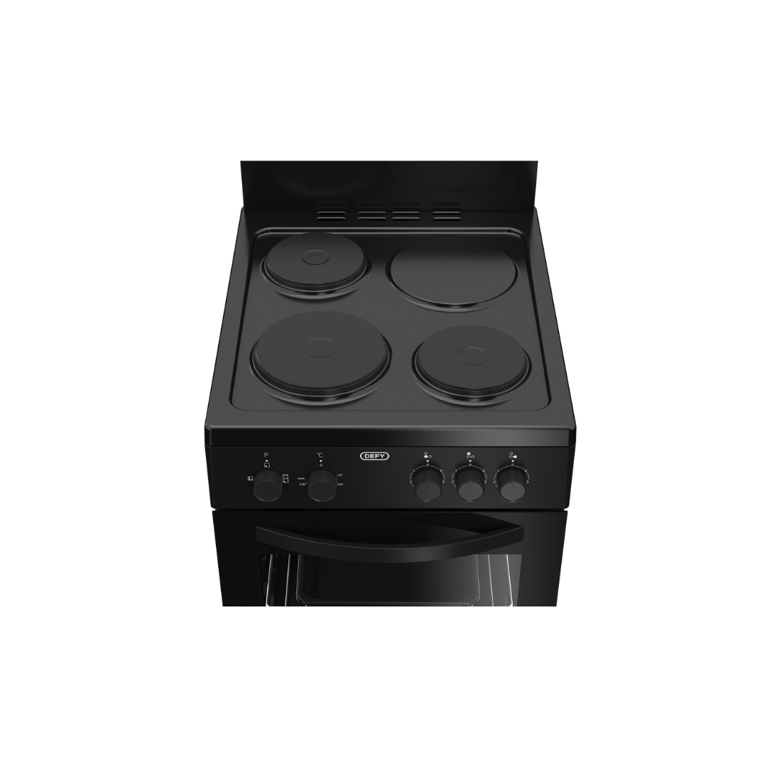 DSS553: Defy 50cm 3 Plate Compact Plug In Stove - Black