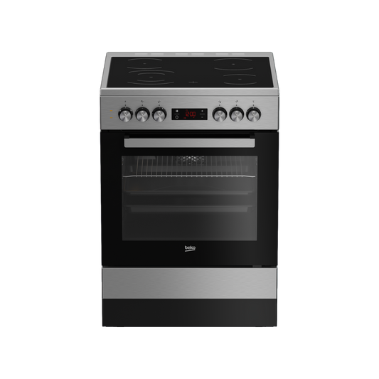 FSE87310GX: 60cm Stainless Steel Multifunction Vitroceramic Freestanding Stove