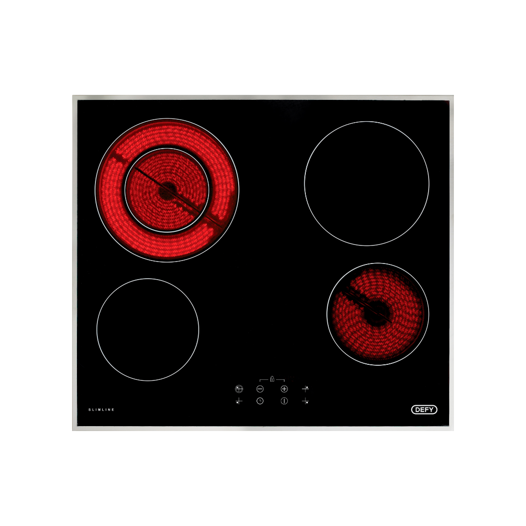 DHD 494: Defy Slimline Vitroceramic Hob with Dual Zone – Black Glass