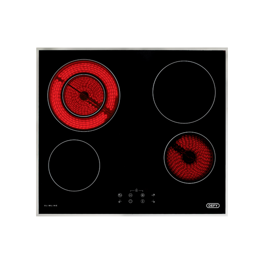 DHD 494: Defy Slimline Vitroceramic Hob with Dual Zone – Black Glass