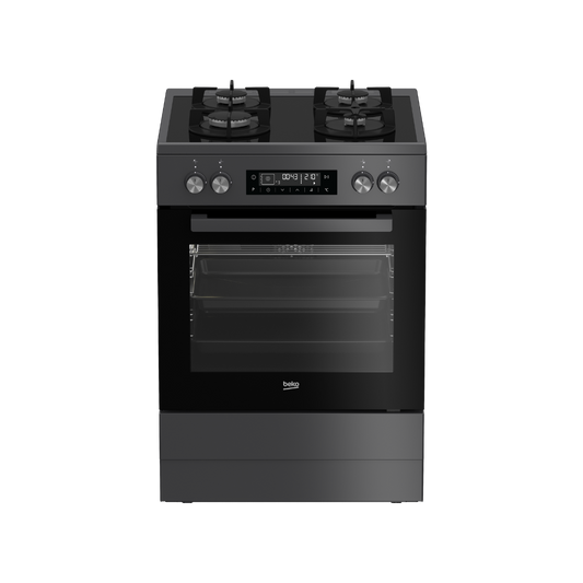 FVM81430DA: 60cm Anthracite Multifunction Gas on Glass Freestanding Stove