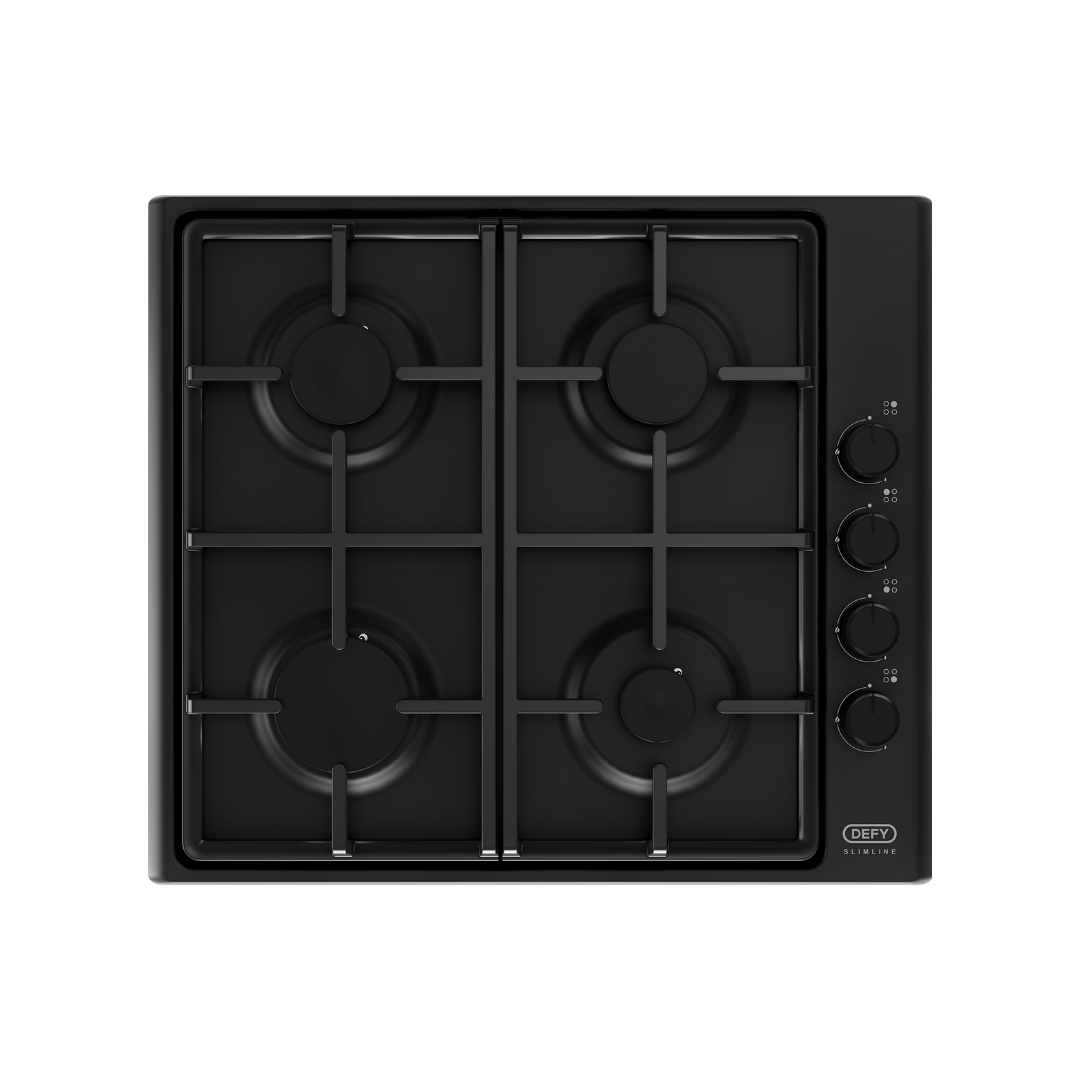 DHG 132: Defy 60cm Slimline Gas Hob - Black Enamel