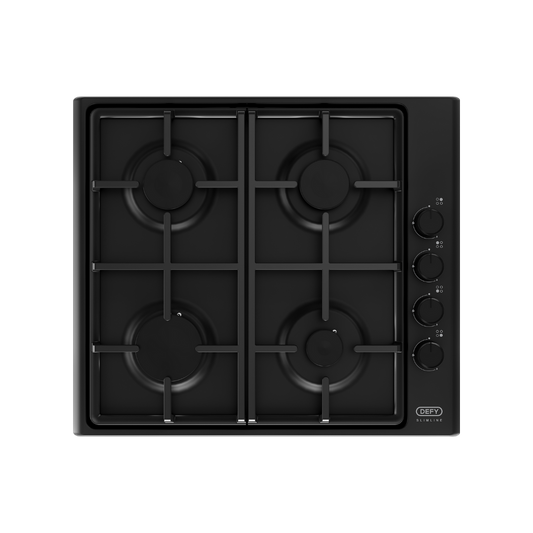DHG 132: Defy 60cm Slimline Gas Hob - Black Enamel