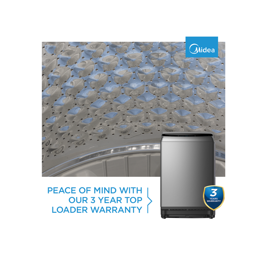 MA200W130-G - Midea 13kg Top Load Washing Machine Silver