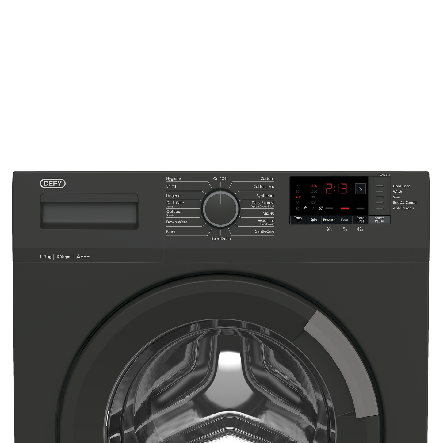 DAW384: Defy 7Kg Front Loader Washing Machine - Manhattan Grey