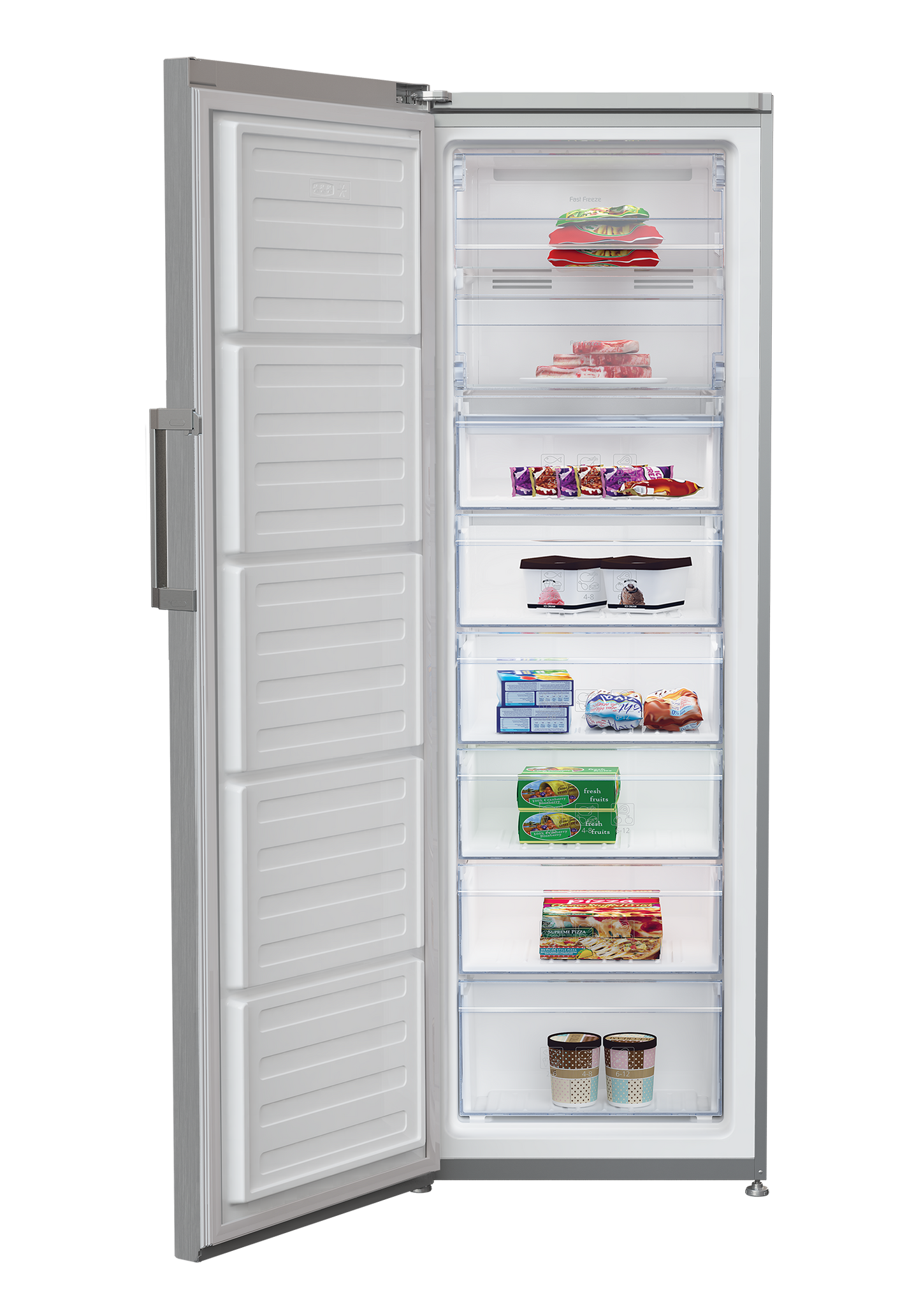 DUF282: Defy 277L Upright Freezer - Stainless Steel Inox