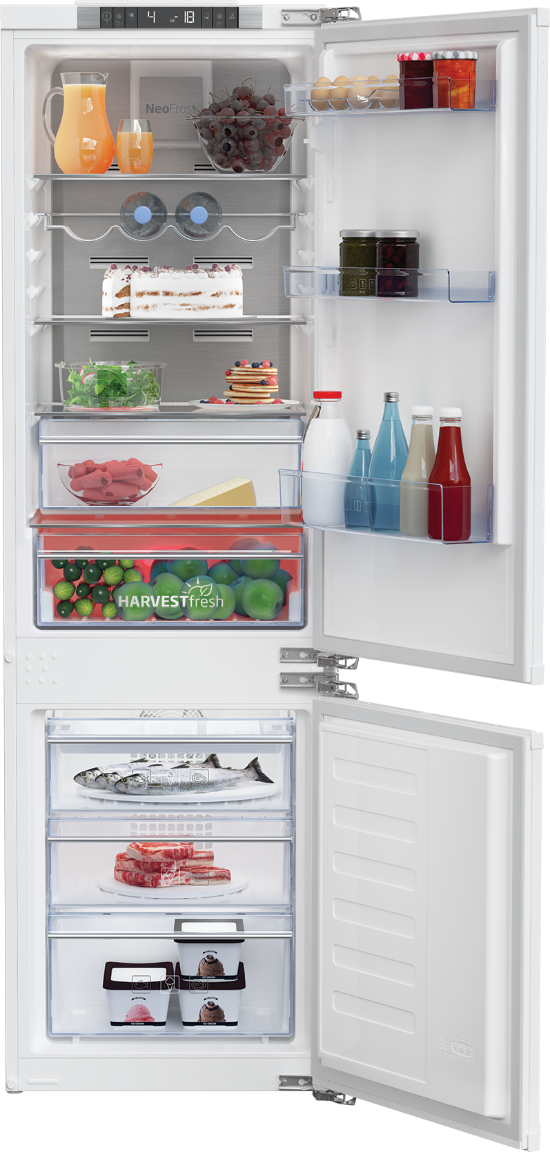 BCNA275E4FN: Integrated Fridge Freezer (Freezer Bottom, 54 cm)