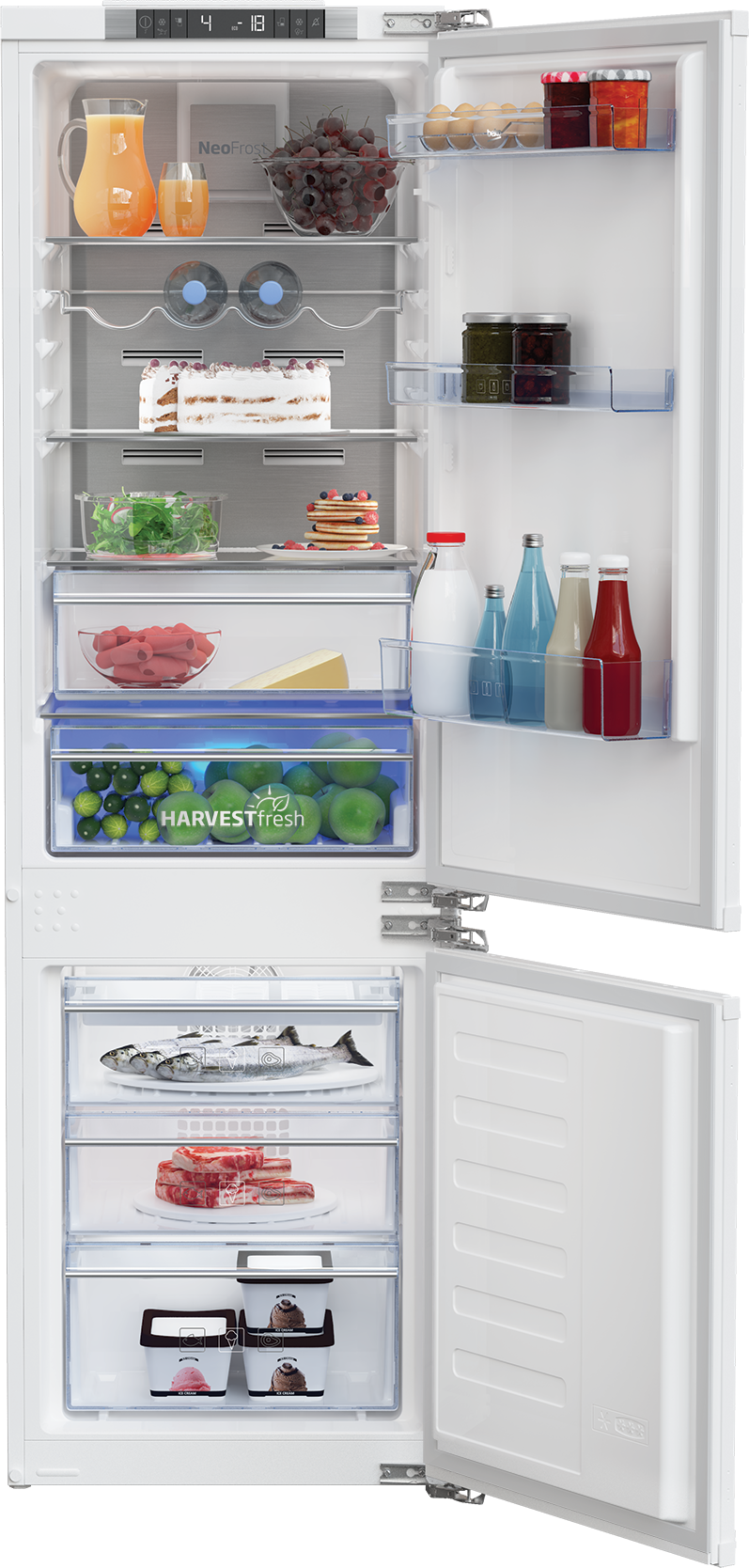 BCNA275E4FN: Integrated Fridge Freezer (Freezer Bottom, 54 cm)