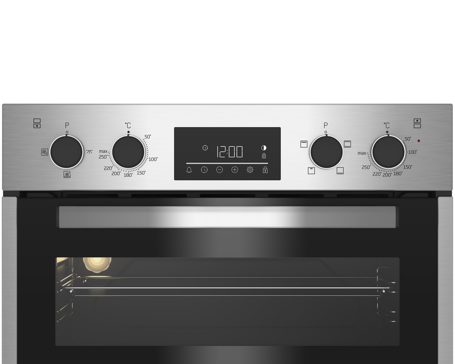 BBDF26300X: 60cm Stainless Steel Multifunction Built-in Double Oven