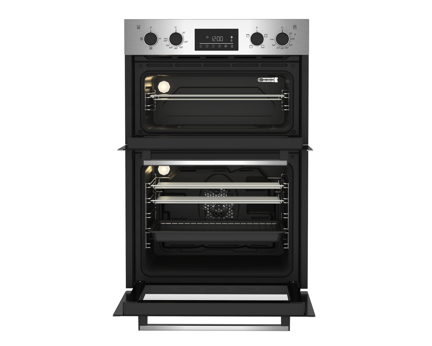 BBDF26300X: 60cm Stainless Steel Multifunction Built-in Double Oven