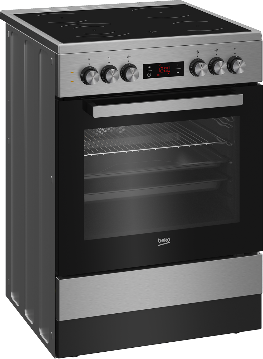 FSE87310GX: 60cm Stainless Steel Multifunction Vitroceramic Freestanding Stove
