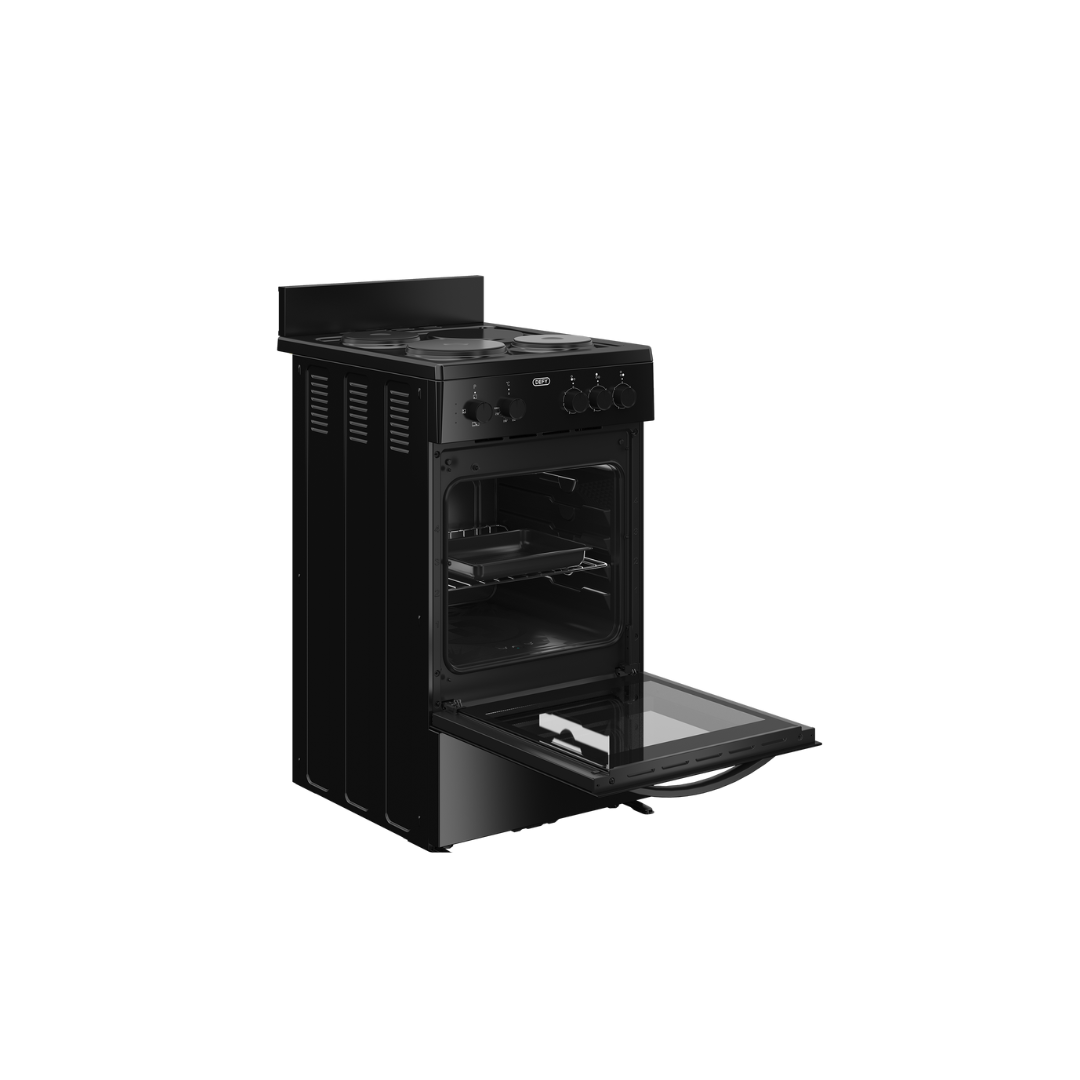 DSS553: Defy 50cm 3 Plate Compact Plug In Stove - Black