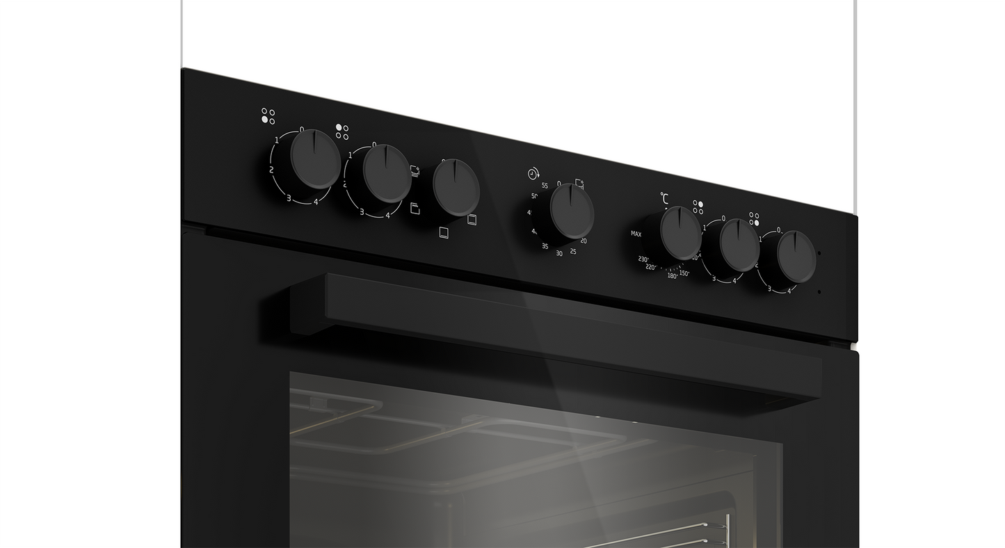 DBO482E: Defy 60cm Slimline Undercounter Oven - Black Glass