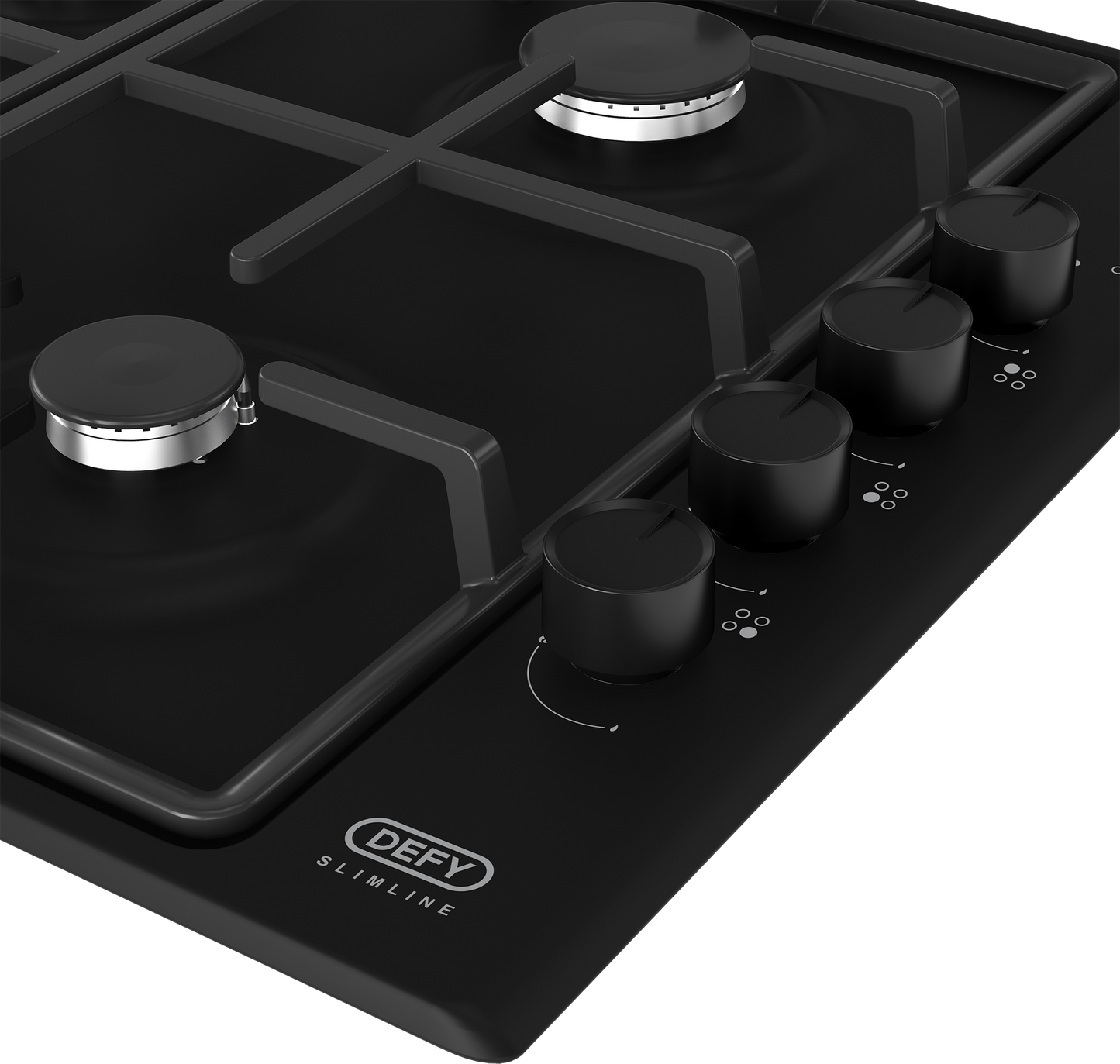 DHG 132: Defy 60cm Slimline Gas Hob - Black Enamel