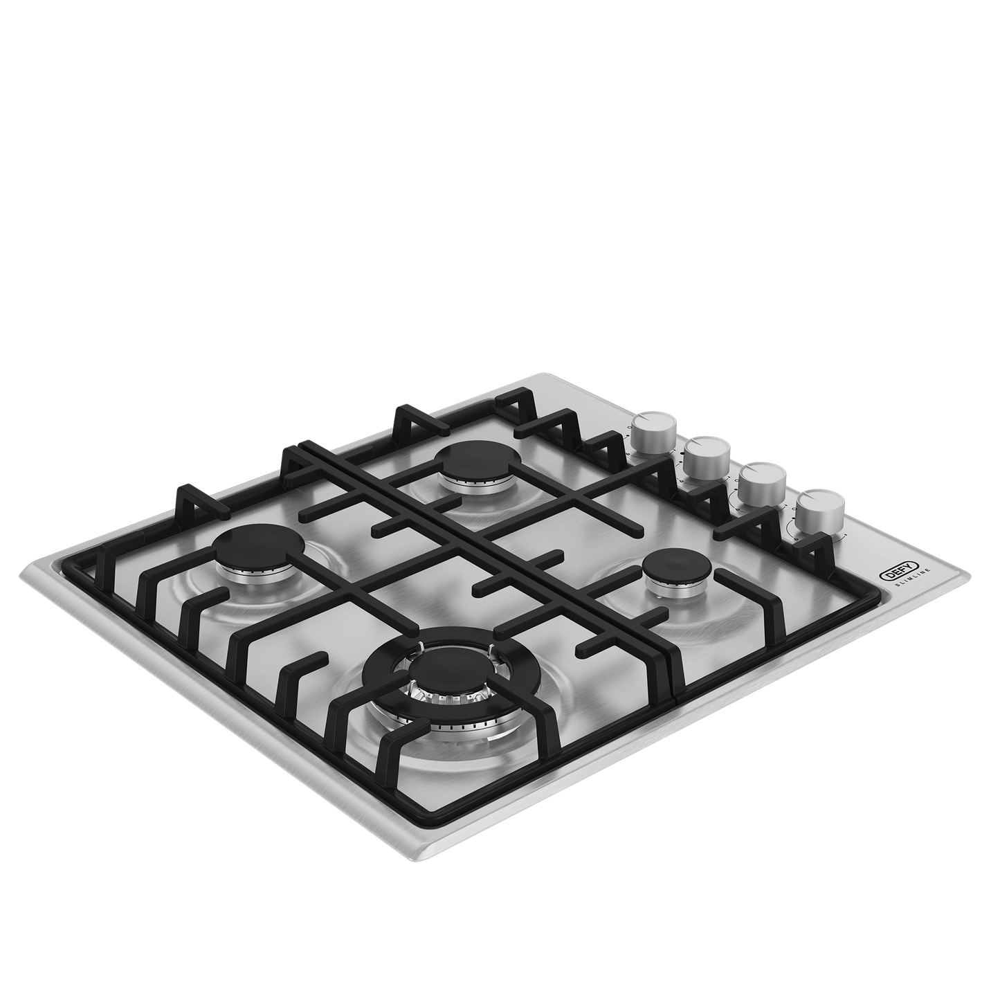 DHG 602: Defy 60cm Slimline Gas Hob with Wok Burner - Stainless Steel