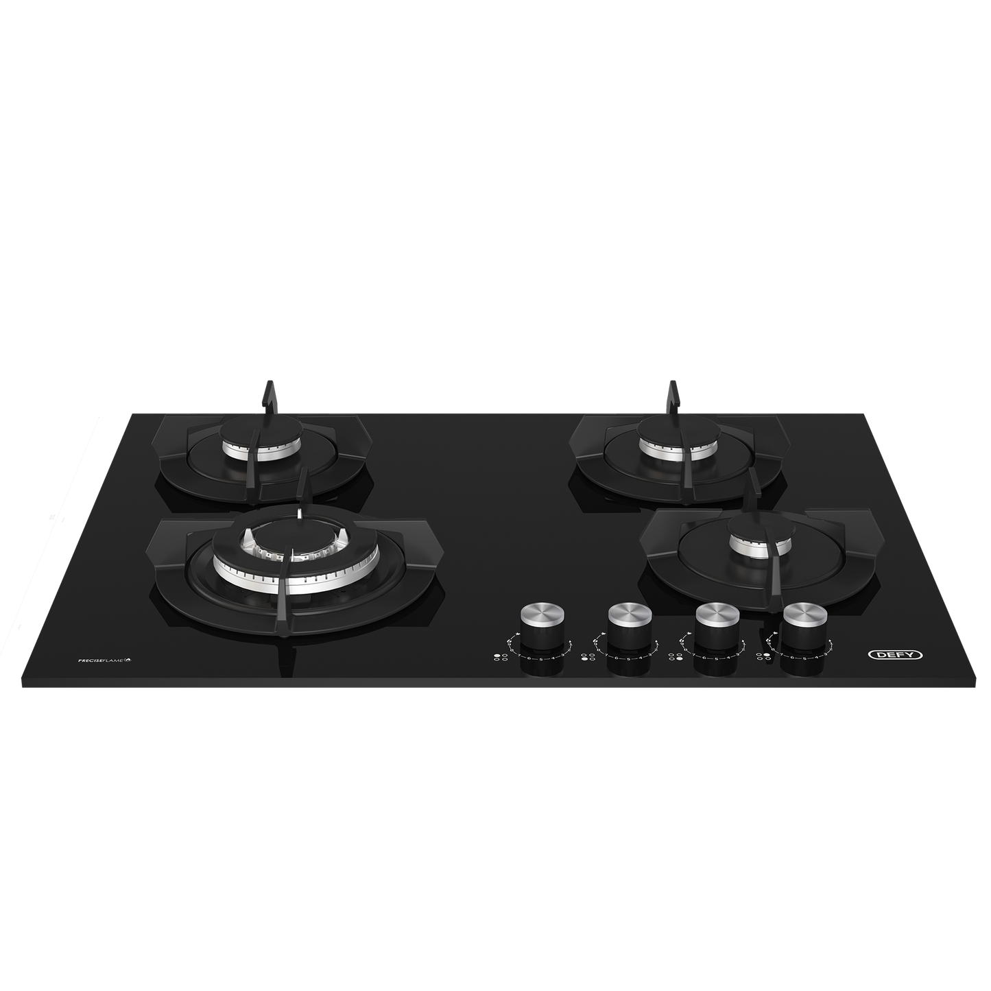 DHG701: Defy 70cm Gemini Gas on Glass Hob with PreciseFlame