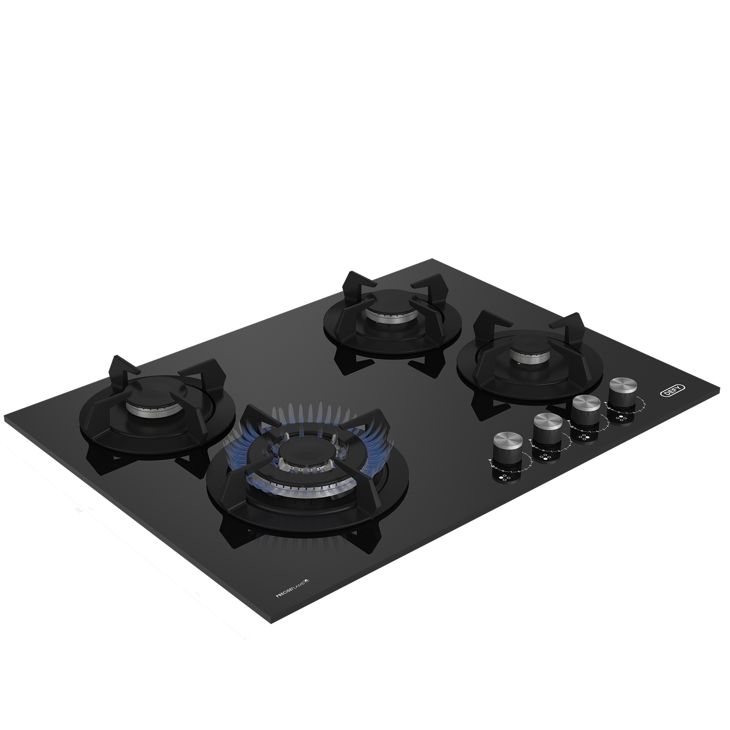 DHG701: Defy 70cm Gemini Gas on Glass Hob with PreciseFlame