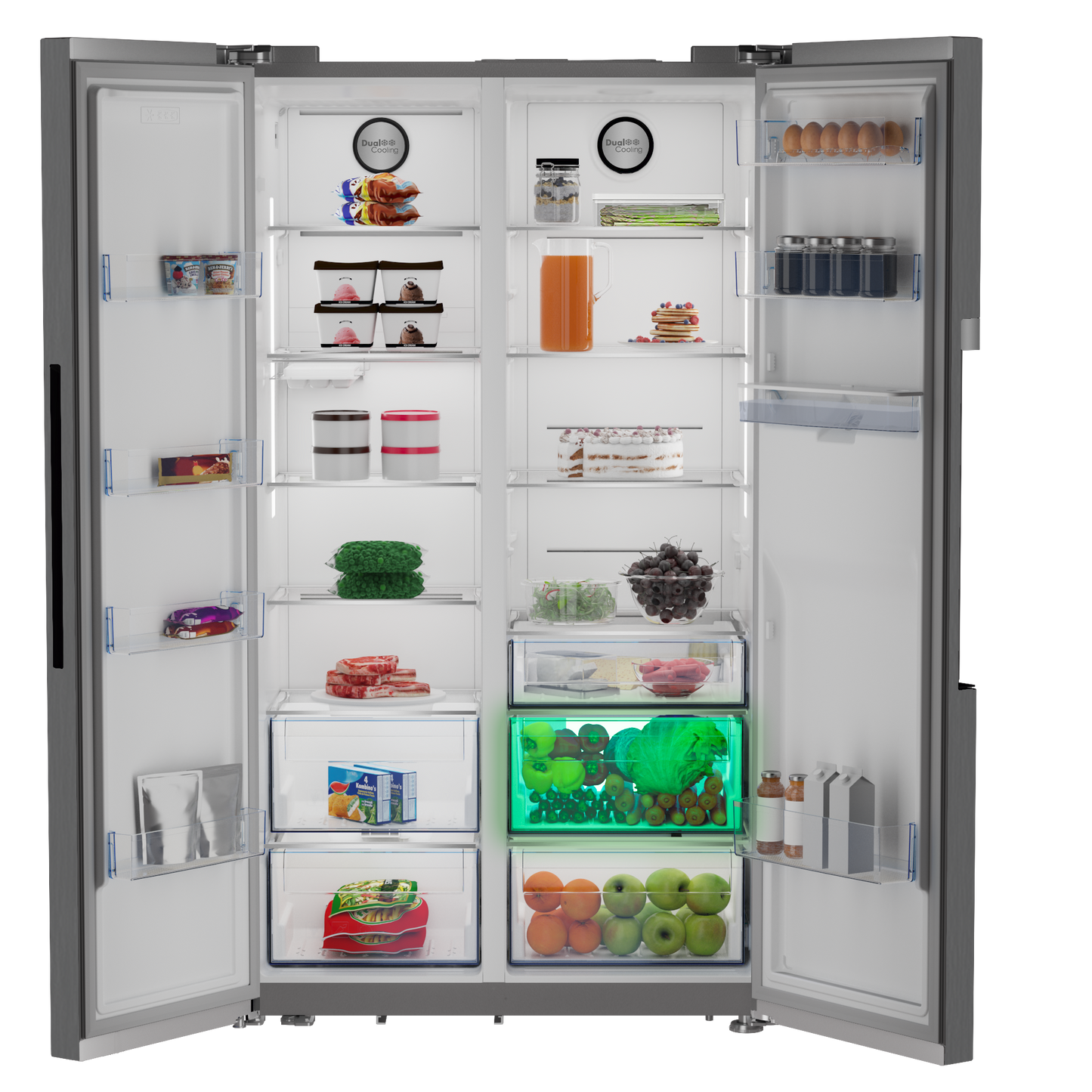 DFF563: Defy 559L Naturelight Side by Side Fridge Freezer