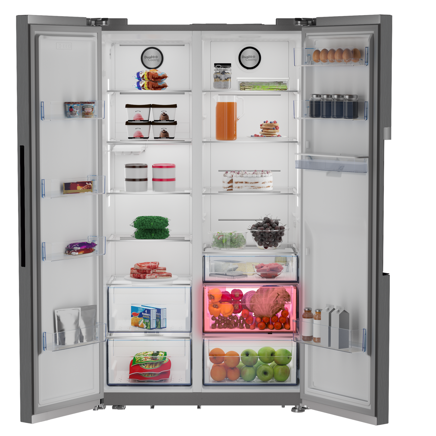 DFF563: Defy 559L Naturelight Side by Side Fridge Freezer