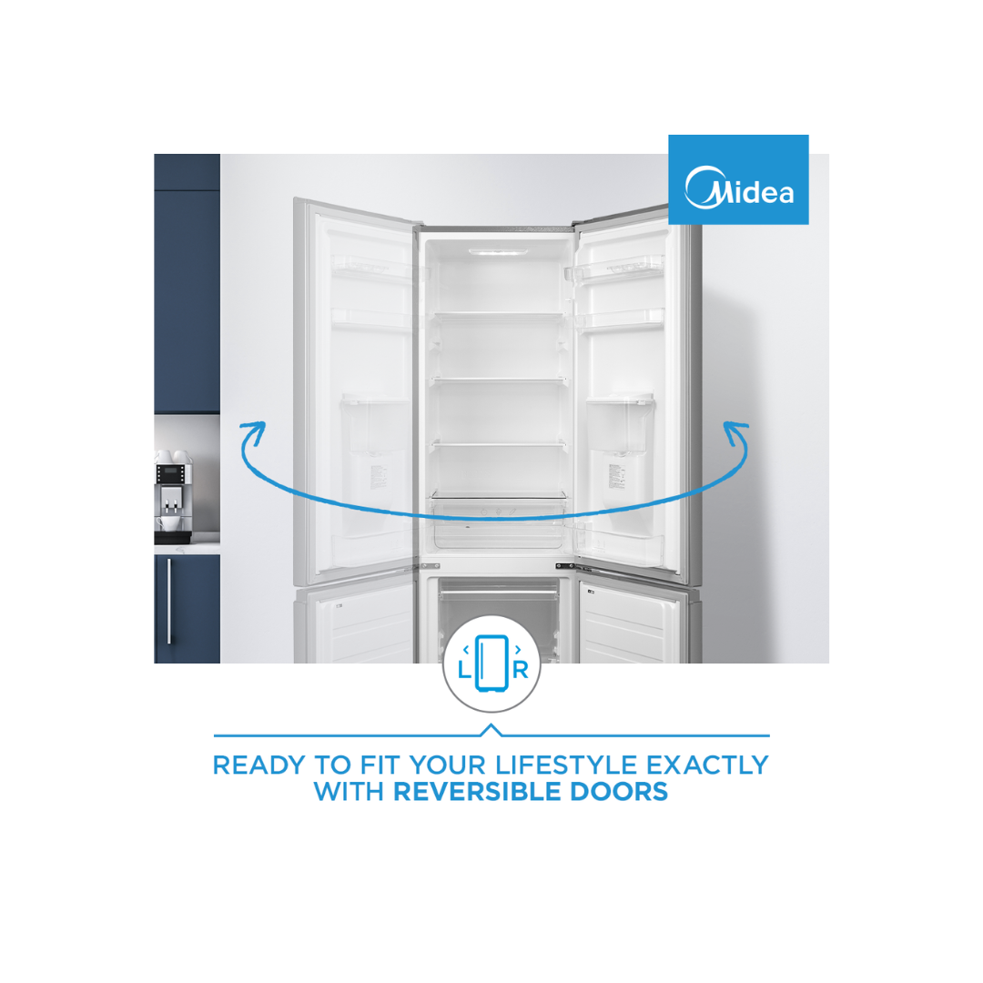 Midea 259L Bottom Mount Freezer - Stainless Steel