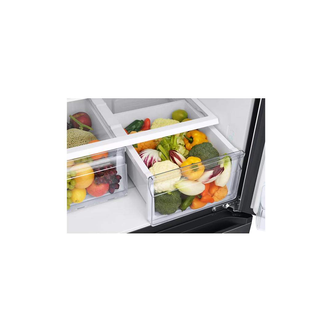 French Door Fridge with Drawer and Twin Cooling System, Black,470l