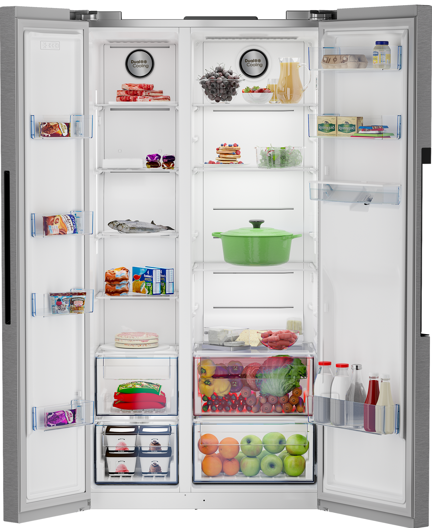 DFF547: Defy 555L Naturelight Side by Side Fridge Freezer