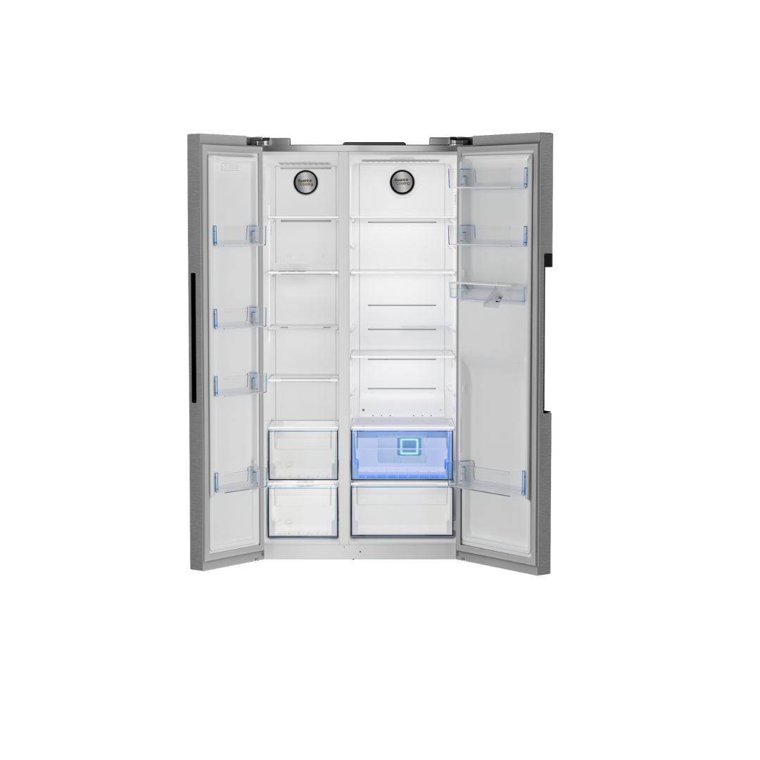 DFF547: Defy 555L Naturelight Side by Side Fridge Freezer