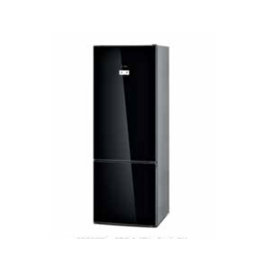 SERIE 6 505 LITRE NO-FROST BOTTOM FREEZER COMBINATION GLASS DOORS BLACK SIDE PANELS STEEL LOOK