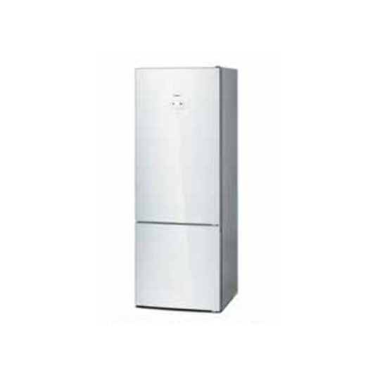 SERIE 6 505 LITRE NO-FROST BOTTOM FREEZER COMBINATION GLASS DOORS WHITE SIDE PANELS STEEL LOOK