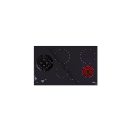 DHG 901: Defy 82cm Gemini Dual Fuel Hob with Control Panel - Black Glass