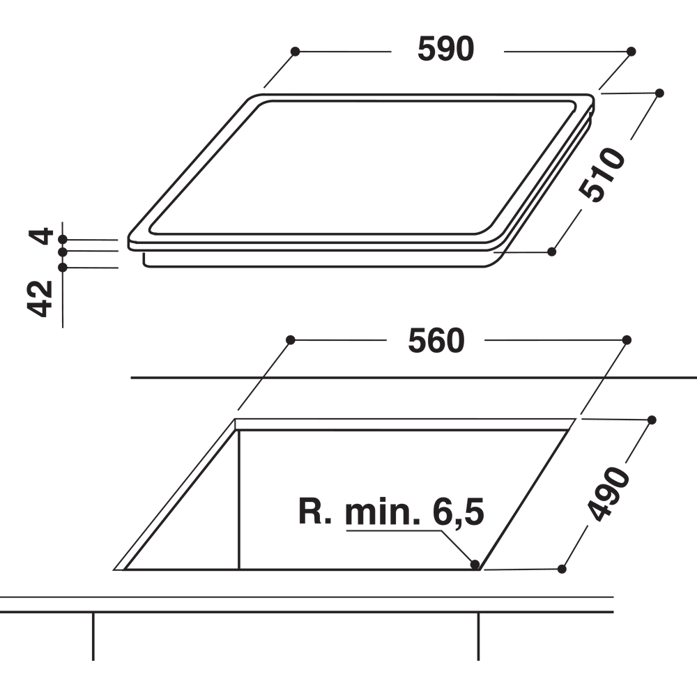60CM 4 PLATE HOB WHIRLPOOL AKT 8210 LX