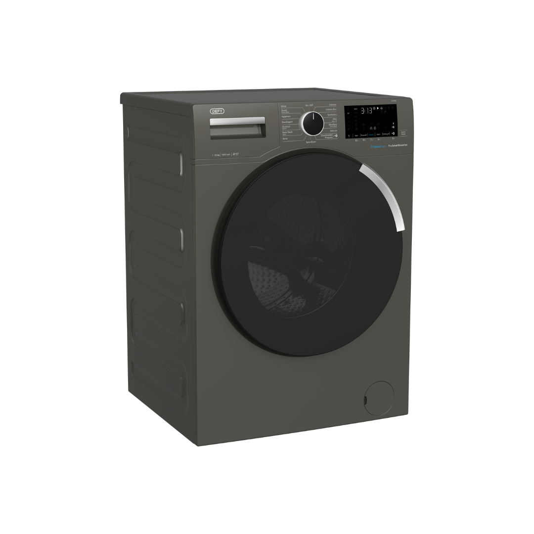 DAW388: Defy 12Kg Front Loader Washing Machine with SteamCure Technology - Manhattan Grey