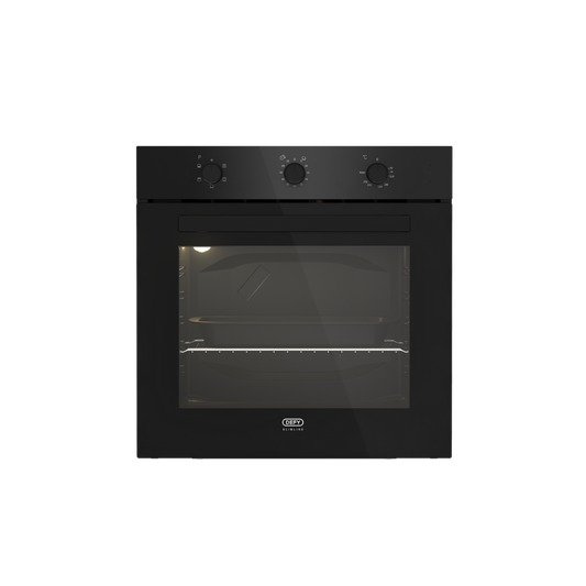DBO483E: Defy 60cm Slimline Eye-Level Oven - Black Glass