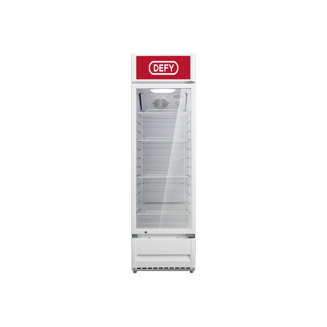 DFD309: Defy 309L Commercial Cooler - White with Transparent Glass Door