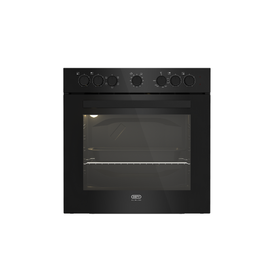 DBO482E: Defy 60cm Slimline Undercounter Oven - Black Glass