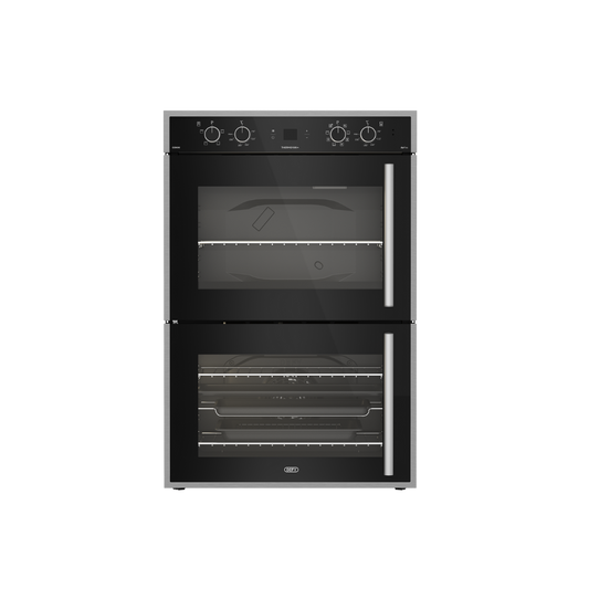 DBO767: Defy Gemini Thermofan+ Double Oven with Airfire Technology - Black